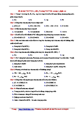 Đề thi thử THPT Quốc gia môn Hóa học lần 2 năm 2017 - Trường THPT Đô Lương 1 (Có đáp án)